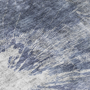 Homeroots 3' Stylish Green And Gray Abstract Washable Indoor Outdoor Area Rug For Versatile Home Decor 8' Round Polyester 582958