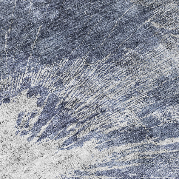 Homeroots 3' Stylish Green And Gray Abstract Washable Indoor Outdoor Area Rug For Versatile Home Decor 8' Round Polyester 582958