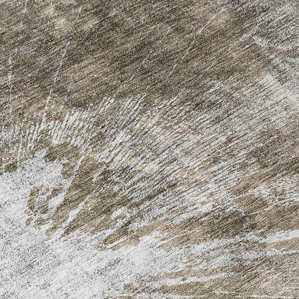 Homeroots 3' Stylish Green And Gray Abstract Washable Indoor Outdoor Area Rug For Versatile Home Decor 8' Round Polyester 582970