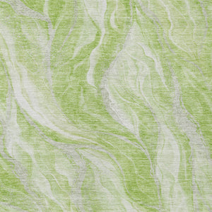 Homeroots 3' Green And Ivory Abstract Washable Area Rug - Stylish Indoor Outdoor Design For Any Space 9' X 12' Polyester 582978