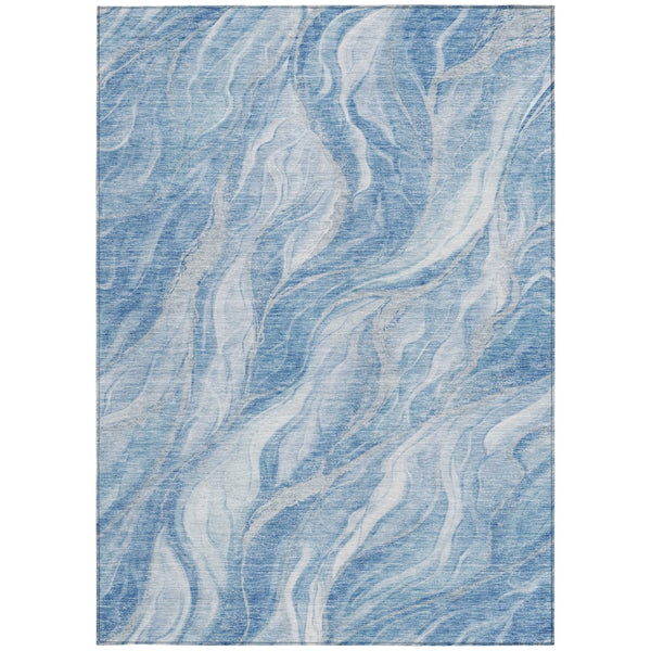 Homeroots 3' Green And Ivory Abstract Washable Area Rug - Stylish Indoor Outdoor Design For Any Space 10' X 14' Polyester 582985