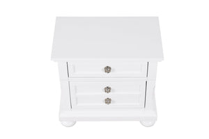 English Elm Meade Chic Nightstand with Felt-Lined Top Drawer, Full-Extension Storage, Durable Wood Veneer Finish White 30 L x 32.8 W x 21.5 H B078P301539