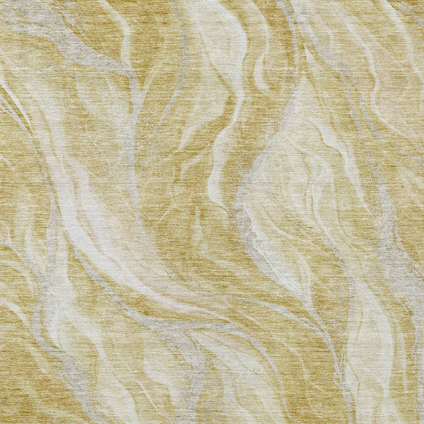 Homeroots 3' Green And Ivory Abstract Washable Area Rug - Stylish Indoor Outdoor Design For Any Space 8' X 10' Polyester 582989