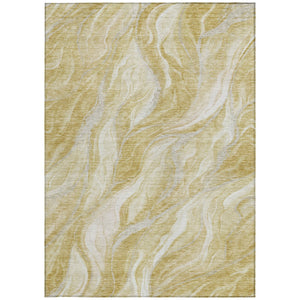 Homeroots 3' Green And Ivory Abstract Washable Area Rug - Stylish Indoor Outdoor Design For Any Space 9' X 12' Polyester 582990