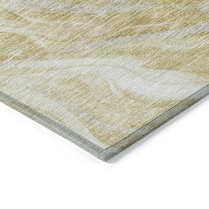 Homeroots 3' Green And Ivory Abstract Washable Area Rug - Stylish Indoor Outdoor Design For Any Space 10' X 14' Polyester 582991