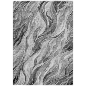 Homeroots 3' Green And Ivory Abstract Washable Area Rug - Stylish Indoor Outdoor Design For Any Space 5' X 8' Polyester 582993