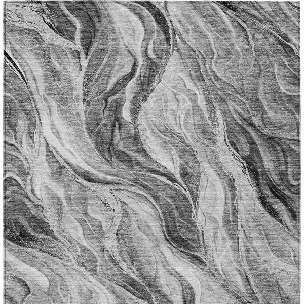 Homeroots 3' Green And Ivory Abstract Washable Area Rug - Stylish Indoor Outdoor Design For Any Space 10' X 14' Polyester 582997