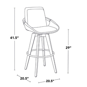 English Elm Dining/accent Chair Solid Wood Tapered Legs Cream Upholstery Mid-century Modern Seating B202P471172