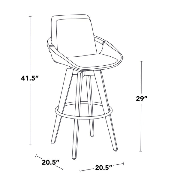 English Elm Dining/accent Chair Solid Wood Tapered Legs Cream Upholstery Mid-century Modern Seating B202P471172