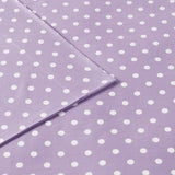 Mi Zone Polka Dot Casual Printed 100% Cotton Sheet Set MZ20-420 Purple