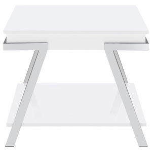 English Elm Nuberg Driftwood Gray Living Room Coffee and End Table Set with Storage Shelves B062S01592