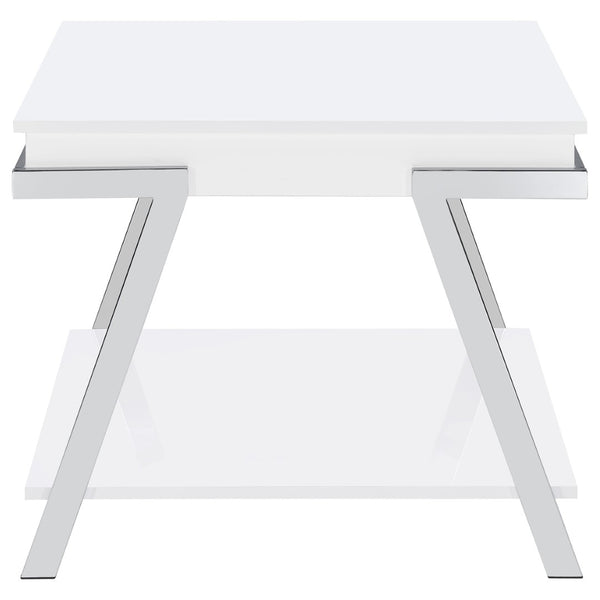 English Elm Nuberg Driftwood Gray Living Room Coffee and End Table Set with Storage Shelves B062S01592