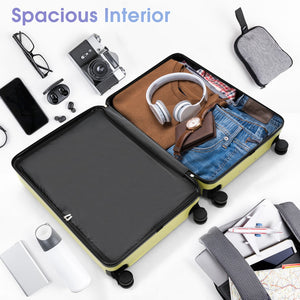 English Elm Luggage Set Three Piece Hard Shell Abs Suitcases with Spinner Wheels Tsa Lock Travel Tea Green N730P304620G
