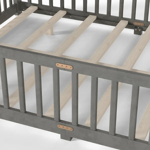 English Elm Twin Xl White Iron Loft Bed with Guardrails and Ladder for Dorm or Teen Room W1580P433579
