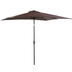 English Elm Outsunny 9' X 7' Solar Led Patio Umbrella With Tilt & Crank For Ultimate Outdoor Comfort & Style W2225P217591-GIGA