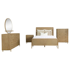 English Elm Stevie 5-Piece Bedroom Set: Mid-Century Modern Design With Boho Charm, Usb Ports & Felt-Lined Drawers B062S01177-GIGA