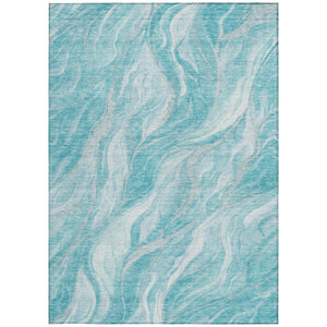 Homeroots 3' Green And Ivory Abstract Washable Area Rug - Stylish Indoor Outdoor Design For Any Space 9' X 12' Polyester 583002