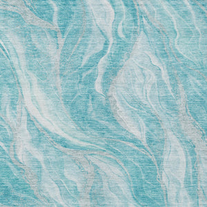 Homeroots 3' Green And Ivory Abstract Washable Area Rug - Stylish Indoor Outdoor Design For Any Space 9' X 12' Polyester 583002