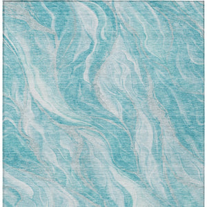 Homeroots 3' Green And Ivory Abstract Washable Area Rug - Stylish Indoor Outdoor Design For Any Space 10' X 14' Polyester 583003