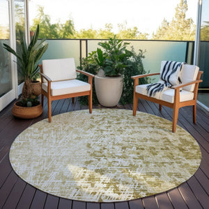 Homeroots 3' Stylish Abstract Washable Area Rug For Indoor And Outdoor Use – Durable, Stain-resistant Design 8' Round Polyester 583006