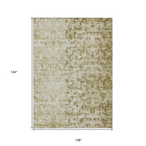 Homeroots 3' Stylish Abstract Washable Area Rug For Indoor And Outdoor Use – Durable, Stain-resistant Design 9' X 12' Polyester 583008