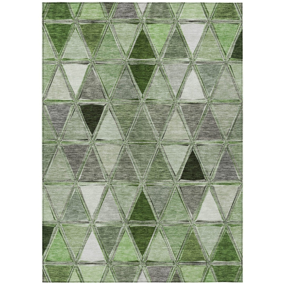 HomeRoots 9' Geometric Washable Area Rug in Green & Fern Green – Durable, Stylish & Ideal for Indoor/Outdoor Use 9' X 12' 583014