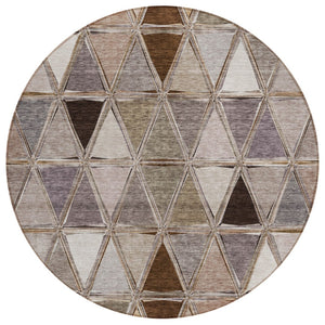 HomeRoots 5' Geometric Machine-Washable Area Rug for Indoor & Outdoor Use - Stylish, Durable, and Easy Care 8' Round 583018