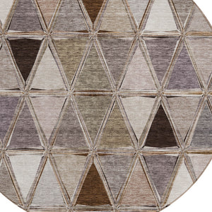 Homeroots 3' Geometric Washable Indoor Outdoor Area Rug In Green And Fern Green - Stylish & Durable Decor 8' Round Polyester 583018