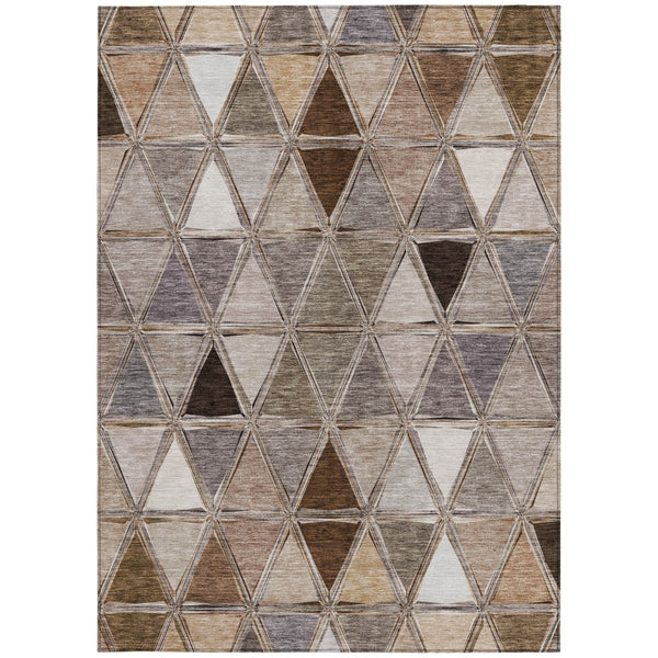 Homeroots 3' Geometric Washable Indoor Outdoor Area Rug In Green And Fern Green - Stylish & Durable Decor 10' X 14' Polyester 583021