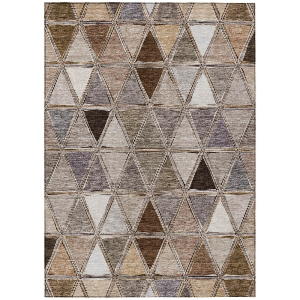 HomeRoots 5' Geometric Machine-Washable Area Rug for Indoor & Outdoor Use - Stylish, Durable, and Easy Care 10' X 14' 583021
