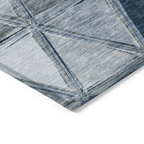 HomeRoots 5' Stylish Denim Blue Geometric Area Rug for Indoor & Outdoor Use - Soft, Stain-Resistant Design 10' X 14' 583027