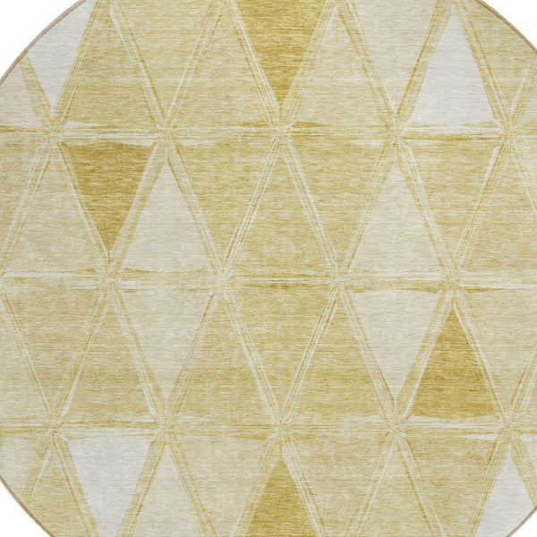 Homeroots 3' Geometric Washable Indoor Outdoor Area Rug In Green And Fern Green - Stylish & Durable Decor 8' Round Polyester 583030