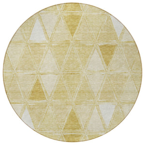 Homeroots 3' Geometric Washable Indoor Outdoor Area Rug In Green And Fern Green - Stylish & Durable Decor 8' Round Polyester 583030