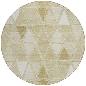Homeroots 3' Geometric Washable Indoor Outdoor Area Rug In Green And Fern Green - Stylish & Durable Decor 8' Round Polyester 583036
