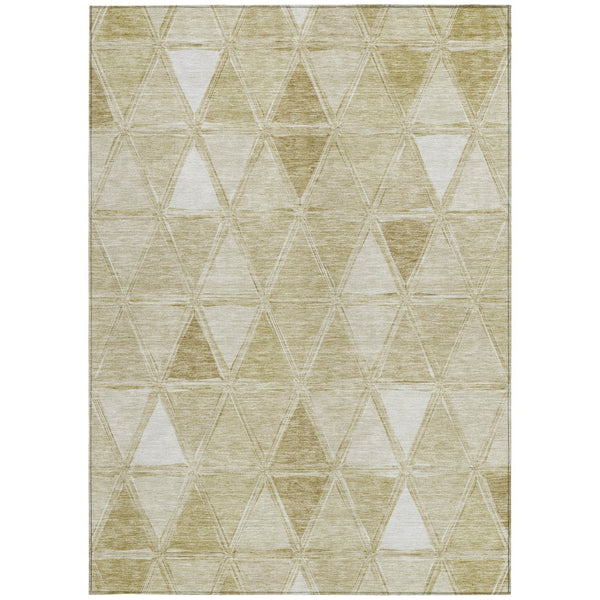 Homeroots 3' Geometric Washable Indoor Outdoor Area Rug In Green And Fern Green - Stylish & Durable Decor 9' X 12' Polyester 583038