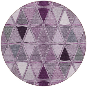 Homeroots 3' Geometric Washable Indoor Outdoor Area Rug In Green And Fern Green - Stylish & Durable Decor 8' Round Polyester 583042