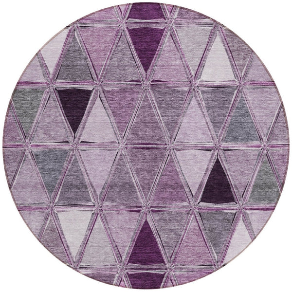 Homeroots 3' Geometric Washable Indoor Outdoor Area Rug In Green And Fern Green - Stylish & Durable Decor 8' Round Polyester 583042