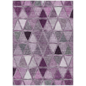 HomeRoots 9' Merlot Purple and Lavender Geometric Area Rug - Durable, Stylish, Washable for Indoor/Outdoor Use 9' X 12' 583044