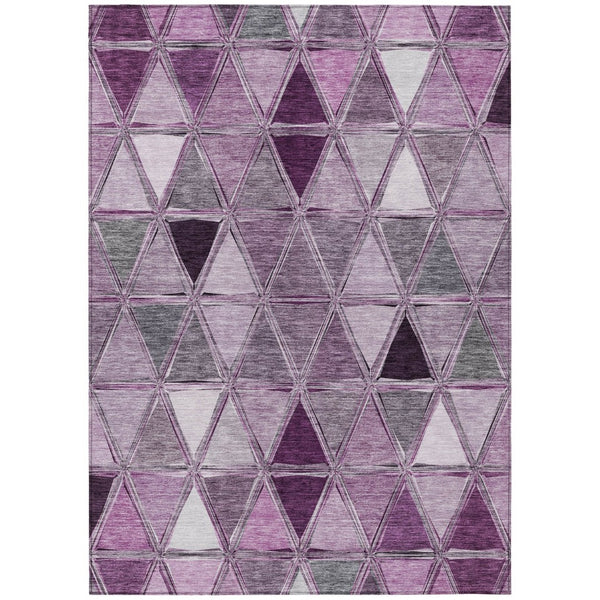 HomeRoots 9' Merlot Purple and Lavender Geometric Area Rug - Durable, Stylish, Washable for Indoor/Outdoor Use 9' X 12' 583044