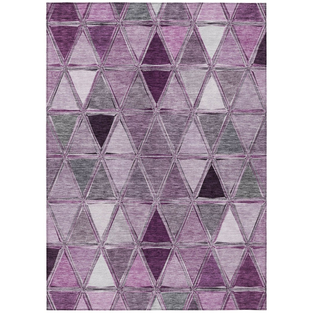 HomeRoots 5' Merlot Purple and Lavender Geometric Indoor-Outdoor Rug for Stylish, Easy-Care Spaces 10' X 14' 583045
