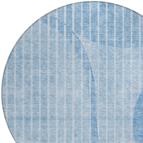 Homeroots 3' Stylish Brown Taupe And Ivory Striped Washable Area Rug For Indoor And Outdoor Spaces 8' Round Polyester 583066