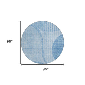 Homeroots 3' Stylish Brown Taupe And Ivory Striped Washable Area Rug For Indoor And Outdoor Spaces 8' Round Polyester 583066