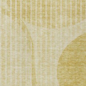 Homeroots 3' Stylish Brown Taupe And Ivory Striped Washable Area Rug For Indoor And Outdoor Spaces 3' X 5' Polyester 583070