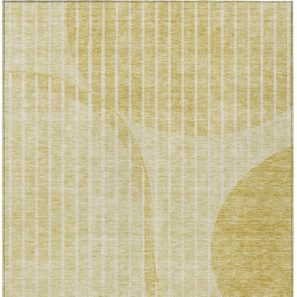 Homeroots 3' Stylish Brown Taupe And Ivory Striped Washable Area Rug For Indoor And Outdoor Spaces 5' X 8' Polyester 583071