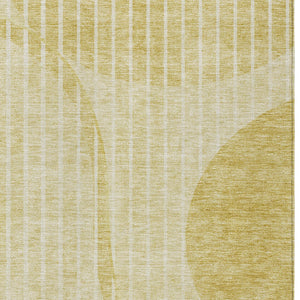 Homeroots 3' Stylish Brown Taupe And Ivory Striped Washable Area Rug For Indoor And Outdoor Spaces 8' X 10' Polyester 583073