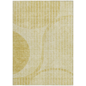 Homeroots 3' Stylish Brown Taupe And Ivory Striped Washable Area Rug For Indoor And Outdoor Spaces 9' X 12' Polyester 583074