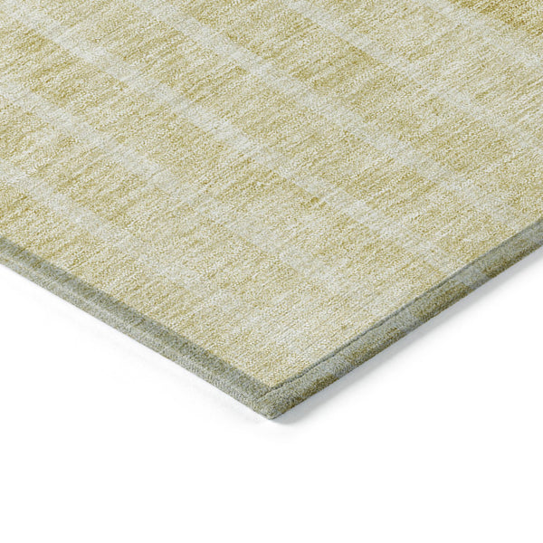 Homeroots 3' Stylish Brown Taupe And Ivory Striped Washable Area Rug For Indoor And Outdoor Spaces 9' X 12' Polyester 583074