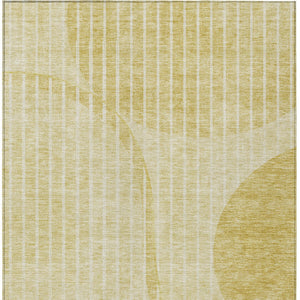 Homeroots 3' Stylish Brown Taupe And Ivory Striped Washable Area Rug For Indoor And Outdoor Spaces 10' X 14' Polyester 583075