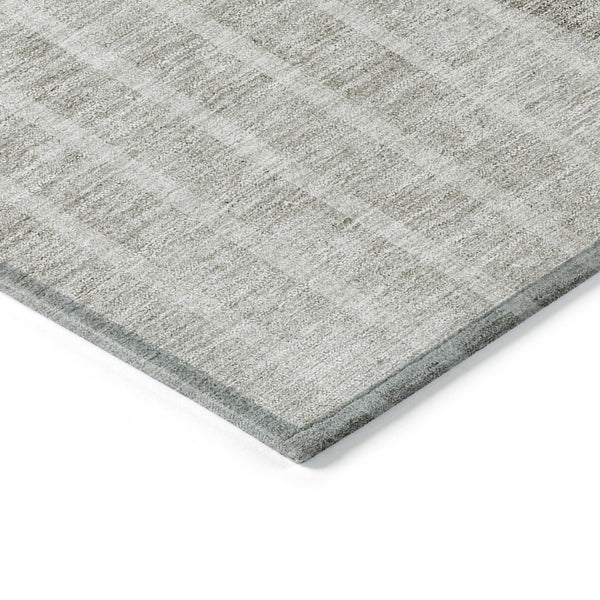 Homeroots 3' Stylish Brown Taupe And Ivory Striped Washable Area Rug For Indoor And Outdoor Spaces 8' Round Polyester 583084