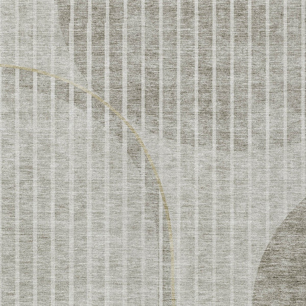 Homeroots 3' Stylish Brown Taupe And Ivory Striped Washable Area Rug For Indoor And Outdoor Spaces 9' X 12' Polyester 583086
